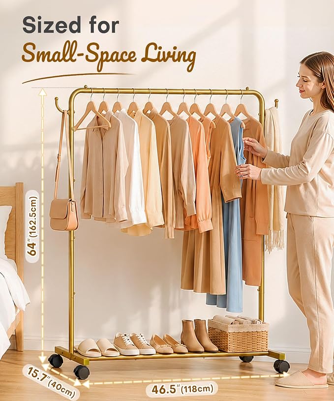 Homde Rolling Clothes Rack - Image 3