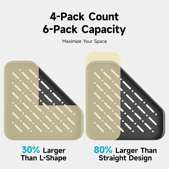Veken Aluminum Corner Shower Caddy 4-Pack, Never Rust, No Drilling Adhesive - Image 7