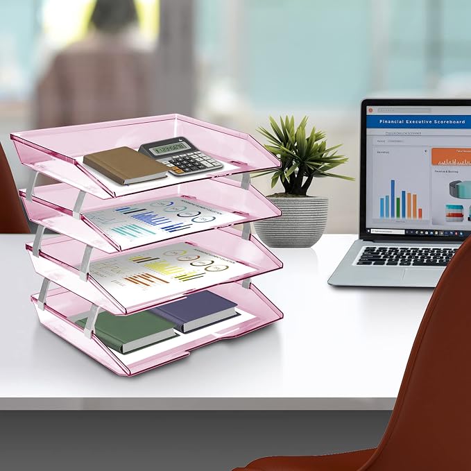 Acrimet Facility 4 Tier Letter Tray, Side Load, Letter Size/A4, Desktop File - Image 2