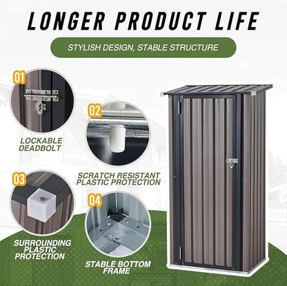 Aoxun 3’x2.1’ Outdoor Metal Storage Shed - Image 2