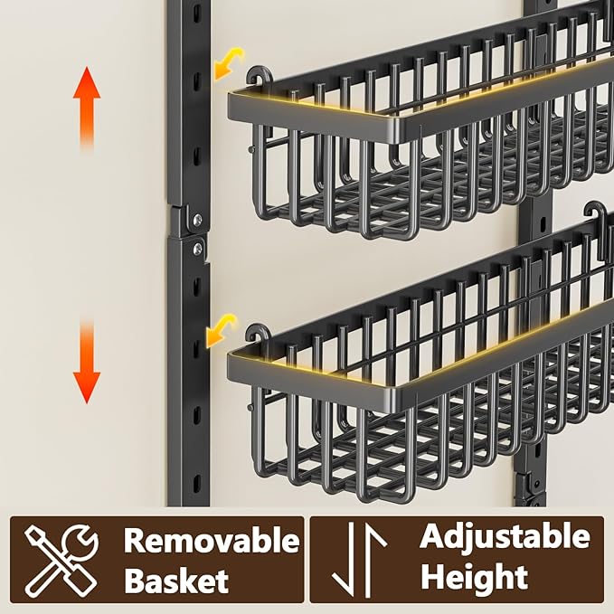 POKIPO 9 Tier Over The Door Pantry Organizer, 2 in 1 Wall Mount or Hanging - Image 4