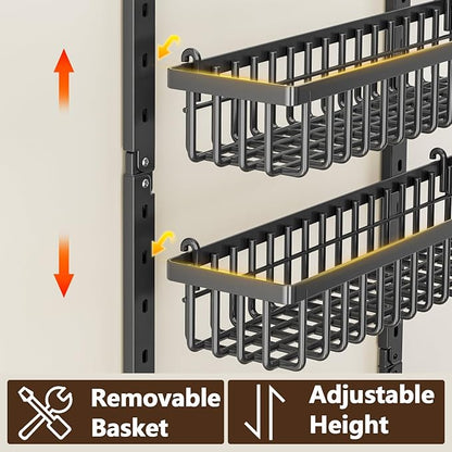 POKIPO 9 Tier Over The Door Pantry Organizer, 2 in 1 Wall Mount or Hanging - Image 4