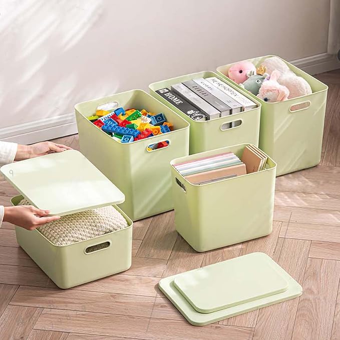 5 pack large plastic White storage bins Baskets, Toy Box Chest - Image 5