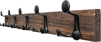 SKOLOO 30-Inch Wood Burnt Coat Rack Wall Mount by SKOLOO
