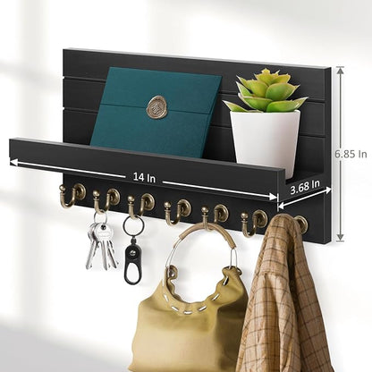 HONJIN Key Holder for Wall: Upgraded 7 Sturdy Key Hooks Easy Installation Mail - Image 6