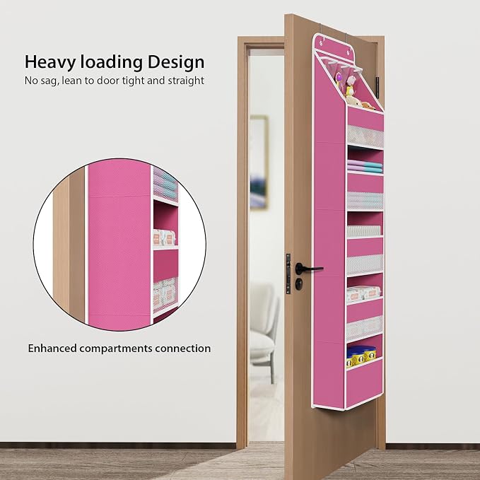 Univivi 6-Shelf Over Door Hanging Organizer Fabric Baby Door Storage - Image 2