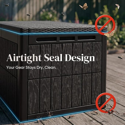 Quictent 100 Gallon Resin Deck Box, Weatherproof Waterproof Outdoor Storage - Image 8