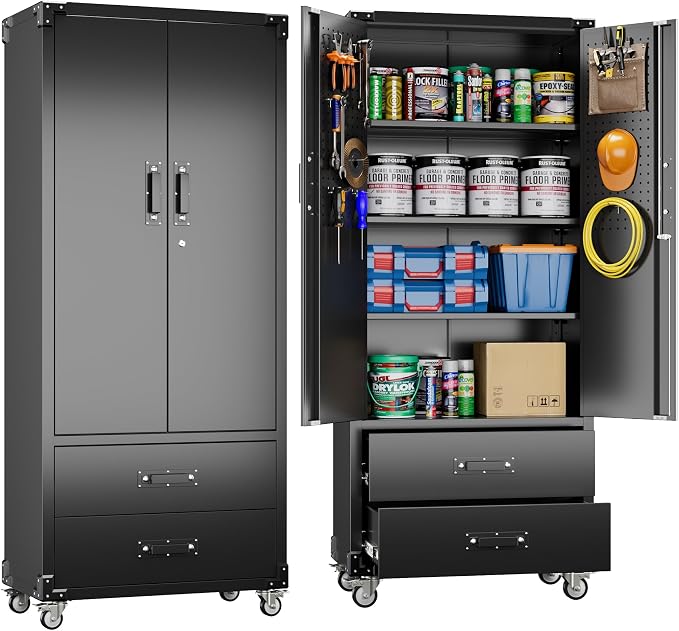 Upgraded Metal Garage Storage Cabinet by METALYEYE