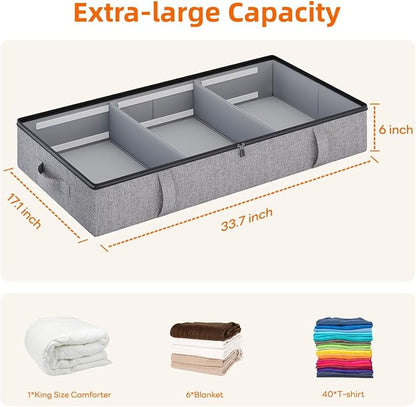 Vailando Storage Containers, 6 Inches Tall 60L Underbed Storage Bins - Image 5