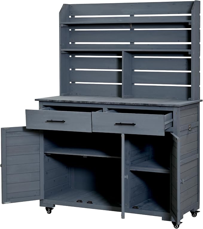 65''H Large Garden Potting Bench, - Image 8