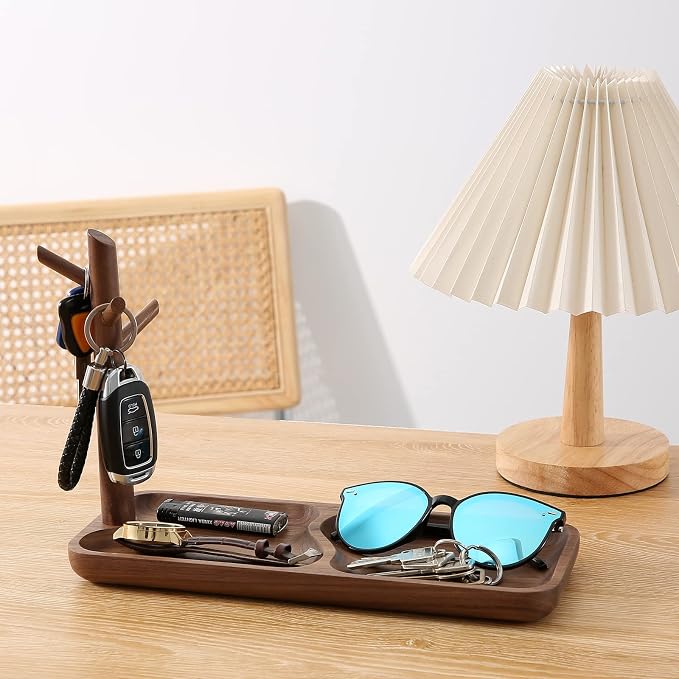 Walnut Wood Key Tray for Entryway Table, Jewelry Tray, Catchall Tray - Image 4