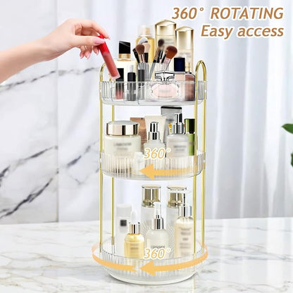 Rotating Makeup Organizer for Vanity, High-Capacity Skincare Perfume Storage - Image 5