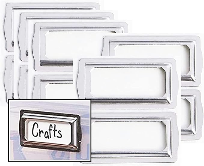 Self Adhesive Metal Bookplates for Books Cards 10Pcs Horizontal Clip Label | by wootile