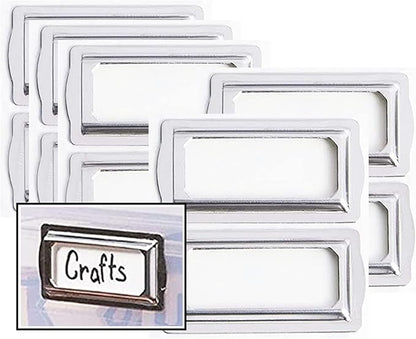 Self Adhesive Metal Bookplates for Books Cards 10Pcs Horizontal Clip Label | by wootile