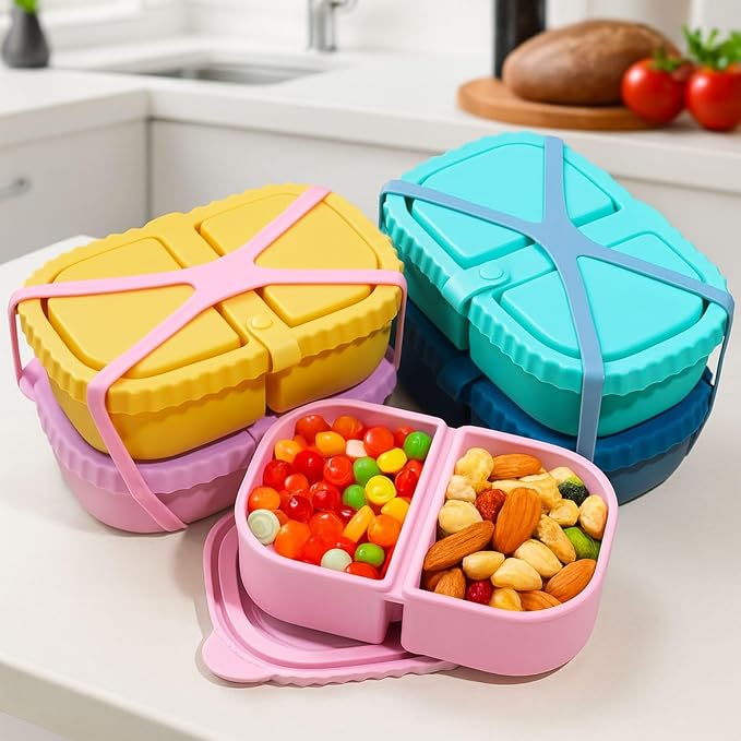 4 Pack Reusable Silicone Snack Containers by Unknown