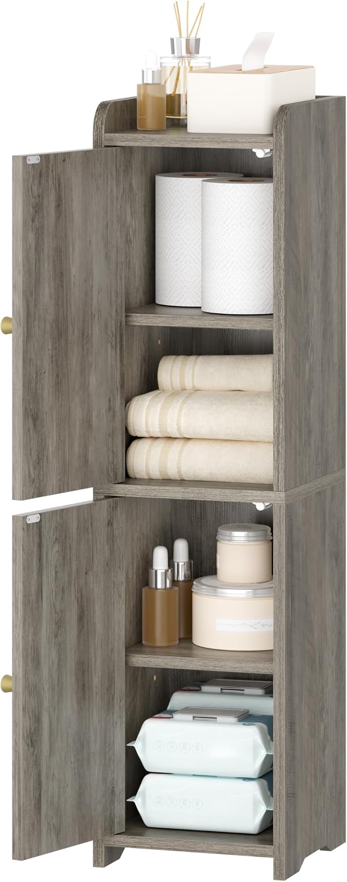 Hzuaneri Bathroom Storage Cabinet, Small Corner Floor Cabinet - Image 9