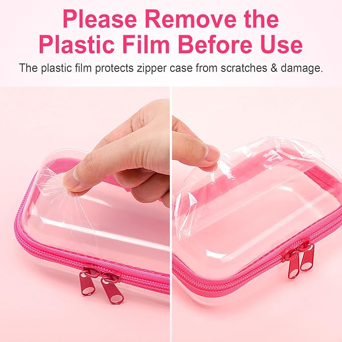 Hoolerry 4 Pcs Hard Clear Zipper Case Makeup Bags Plastic Pencil Pouch - Image 7