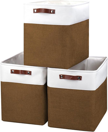 Bagnizer Large Fabric Storage Baskets | 50L Storage Bins, Decorative Linen by Bagnizer