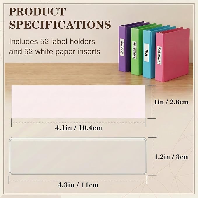 Self Adhesive Label Holders, ELEMGULY 52 Pcs Adhesive Shelf Tag Shelf Label - Image 2