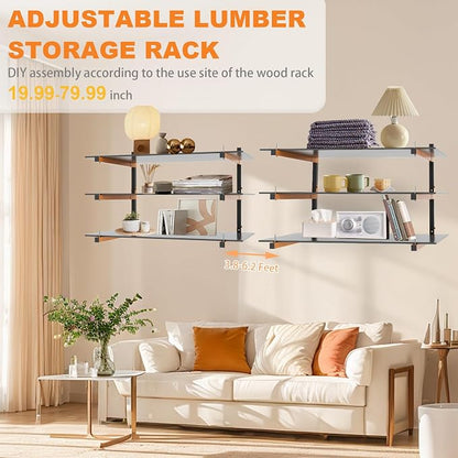 Lumber Rack Wall Mount, Heavy Duty Wood Storage Racks, 9-Level System Garage - Image 4