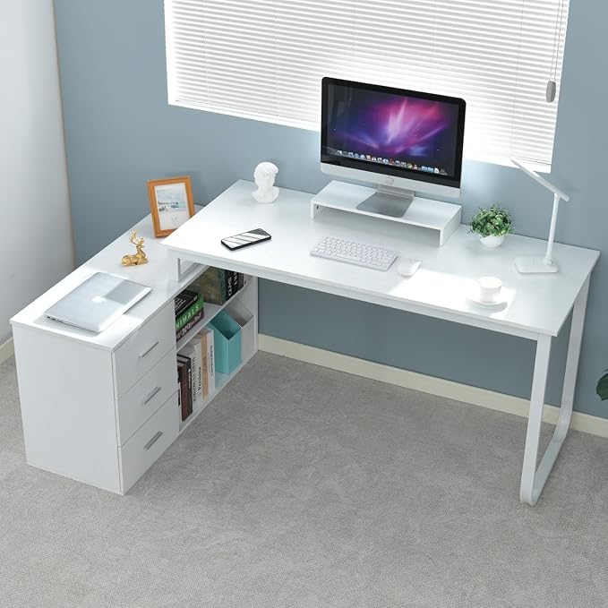 55 Inch Reversible L Shaped Desk - Image 4