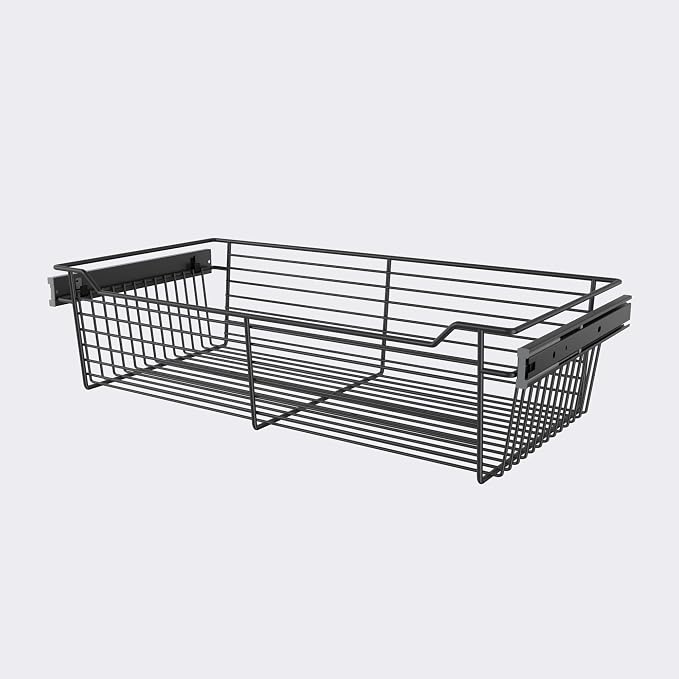 Classic 30" Closet Wire Basket in Matte Black by CustomClosets