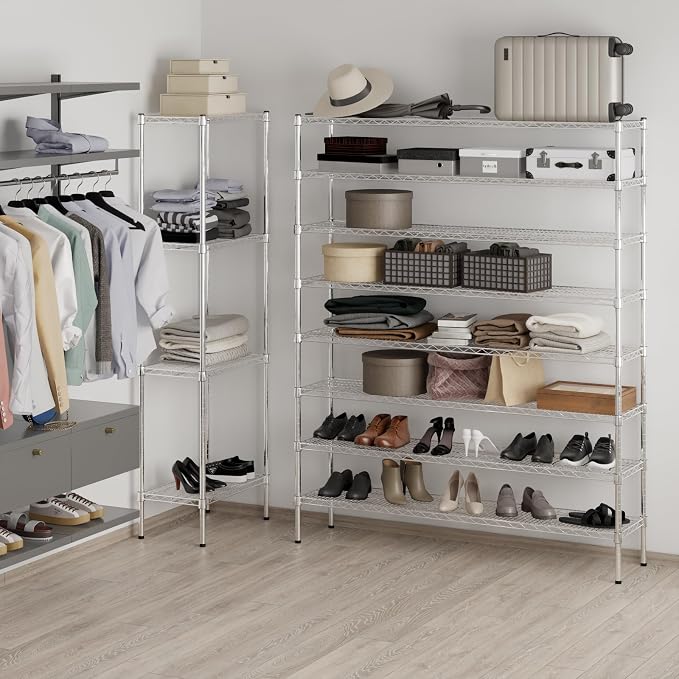 14" Deep x 60" Wide x 74" Height Wire Shelving Kit | 8-Tier | NSF Commercial - Image 6