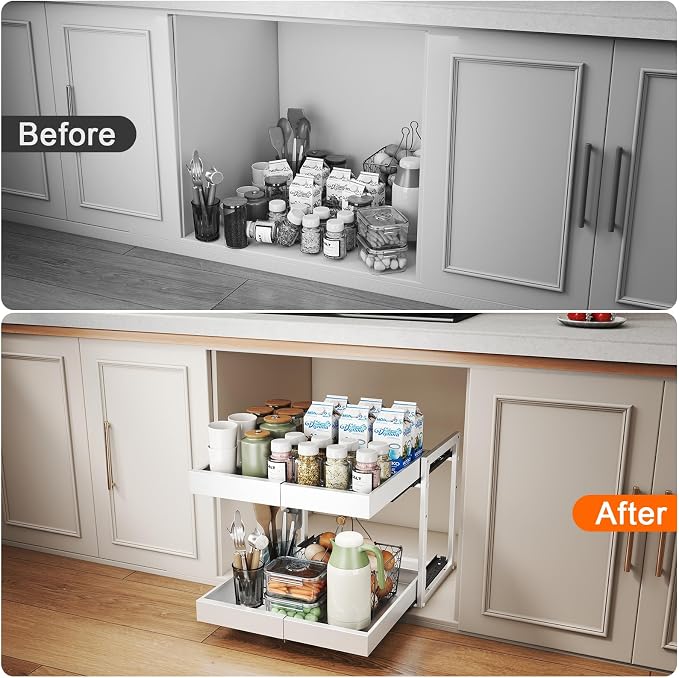 Golener 2-Tier Expandable Pull Out Cabinet Organizer - Image 9