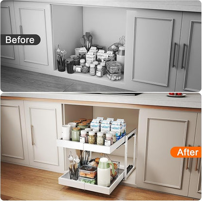 Golener 2-Tier Expandable Pull Out Cabinet Organizer - Image 9