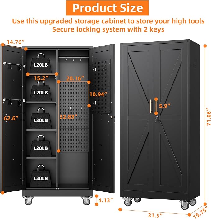 Aobabo Broom Closet Storage Cabinet - Image 3