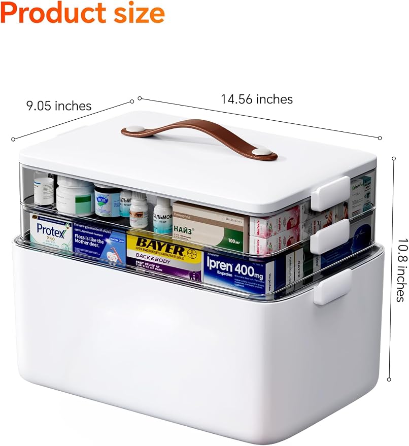 Medicine Organizer Box, 3-Tier | 3-tier medicine storage organizer - Image 2