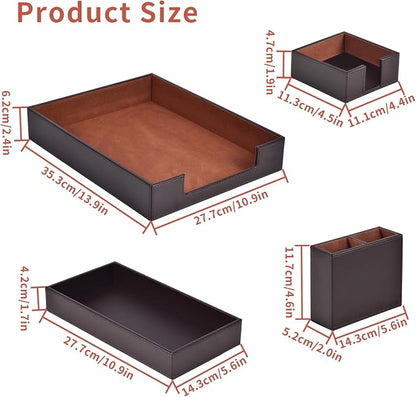 4 Pack Leather Office Supplies/Desk Organizer - Image 6