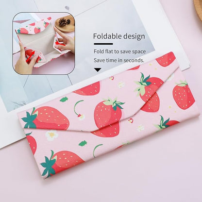 Foldable Glasses Case, Magnetic PU Leahter Sunglasses Case, Cute Hard Shell - Image 4