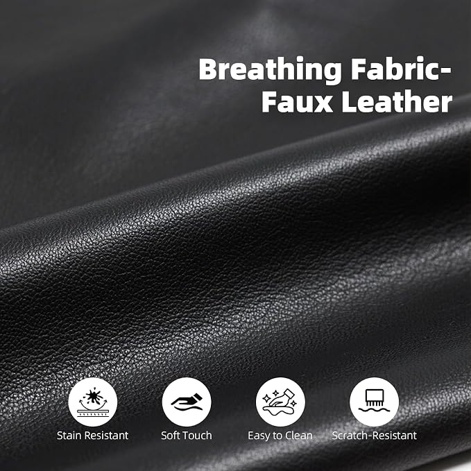 Upholstered Accent Sofa, Modern Faux Leather Chair - Image 4