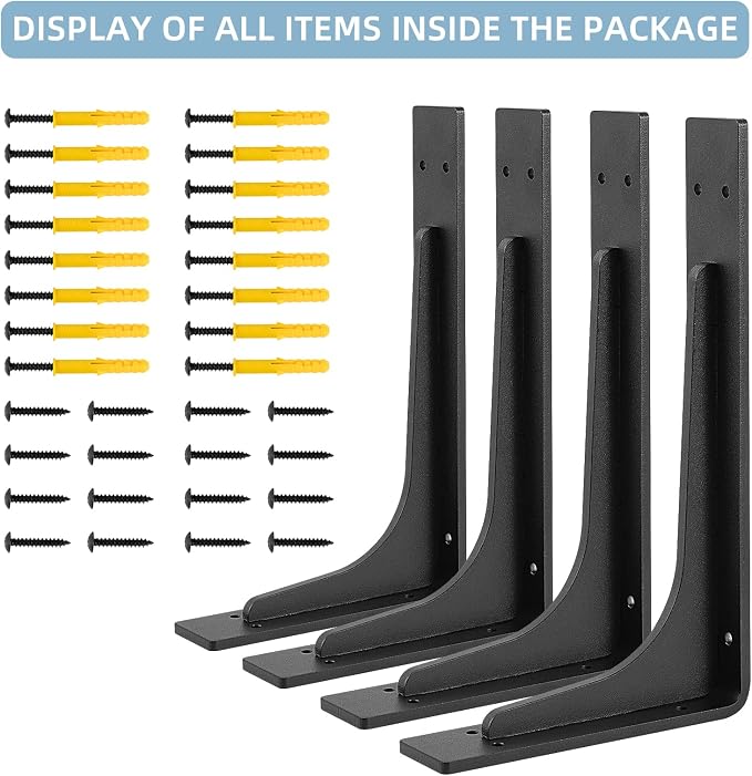 10"x 6"Shelf Brackets, L Shelf Brackets, max Load 300lbs, Vertical Angle - Image 7