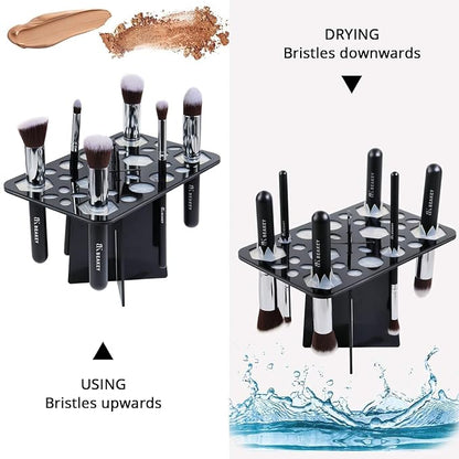 BEAKEY Make up Brush Drying Rack, Collapsible Makeup Brush Holder 28 Holes - Image 4