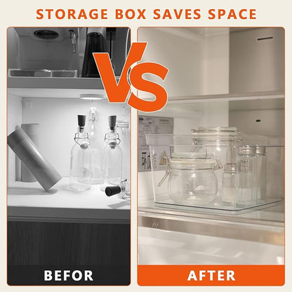 MOONEDGE 6-Pack Clear Plastic Storage Bins — Open-Top PET Storage Containers & - Image 4