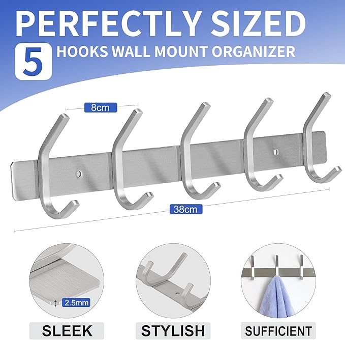 GlazieVault Coat Rack Wall Mount - Image 2