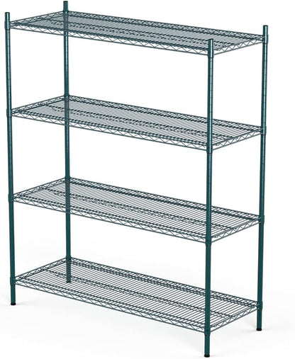 APLSS NSF 4-Tier Green-Epoxy Storage Shelves, Moist&Dry Environments, by HECMAC