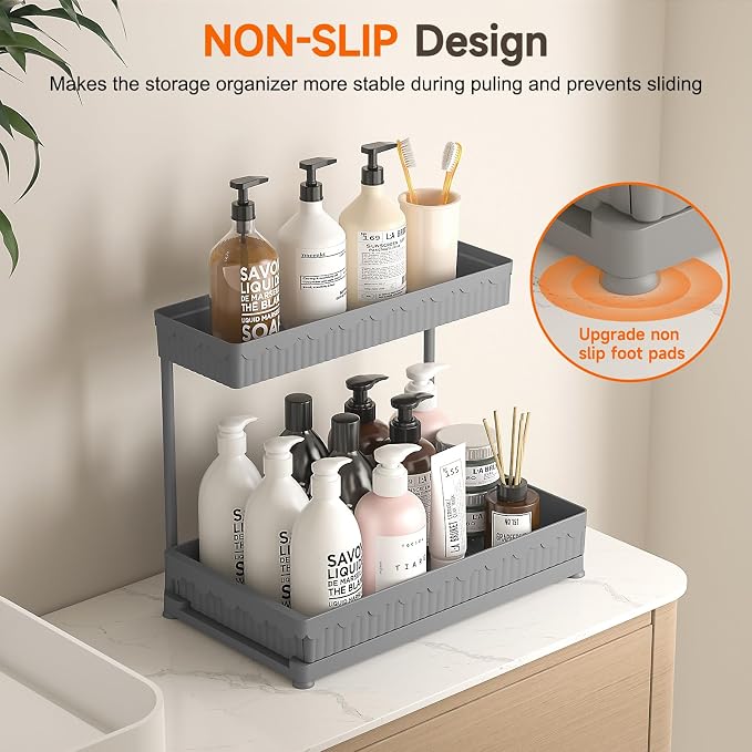 Sevenblue 3 Pack Multi-Purpose Pull-Out Storage Organizers, 2-Tier L-Shaped - Image 4