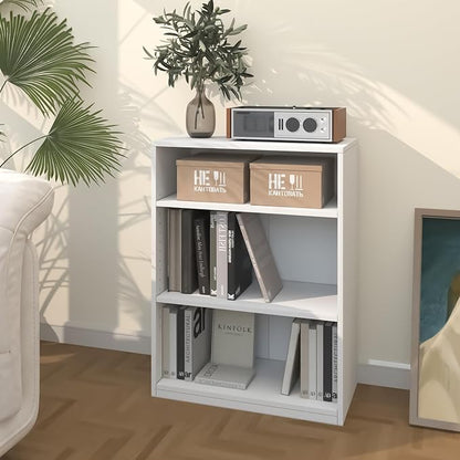 3-Tier Bookcase, 71 Inches, Wooden Open Display Floor Bookshelf - Image 9