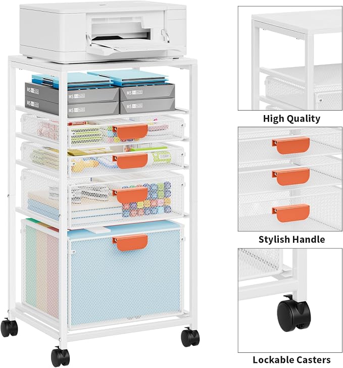 Marbrasse Rolling File Cart - Image 6