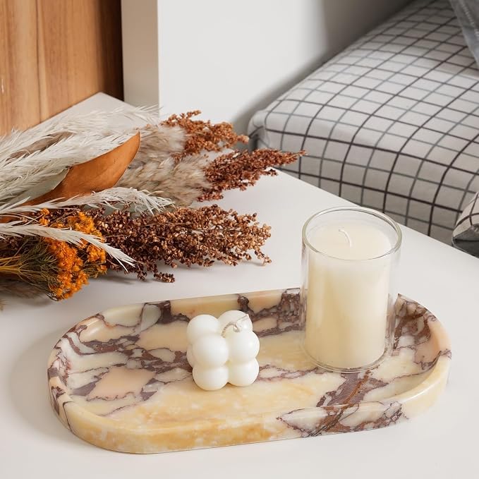 Koville Natural Marble Tray for Decor, Marble Vanity Tray for Perfume, Stone - Image 7