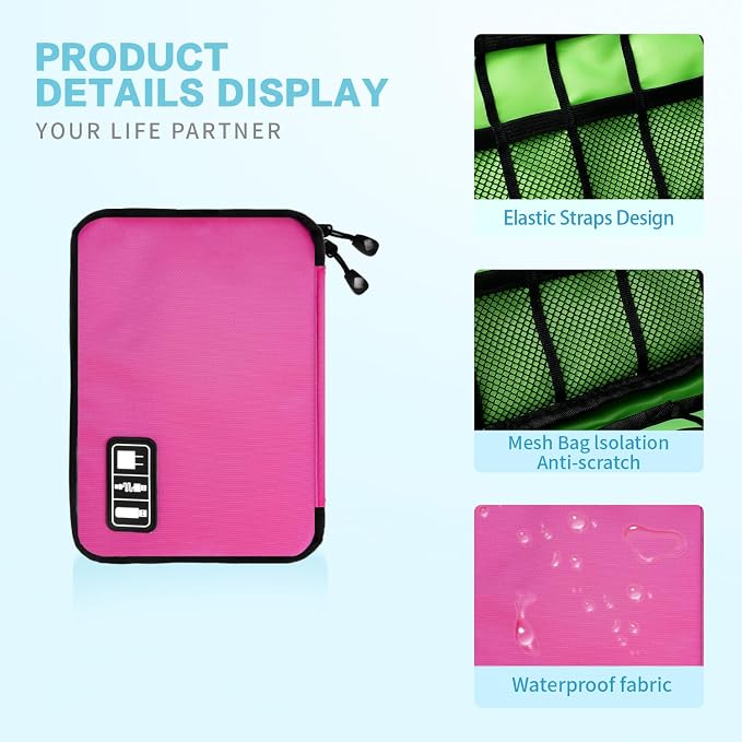Lcsmaokin Electronics Travel Organizer, Portable Waterproof Electronic Travel - Image 4