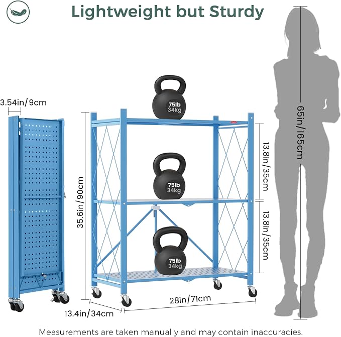 DEANIC 3 Tier Foldable Storage Shelves - Image 2