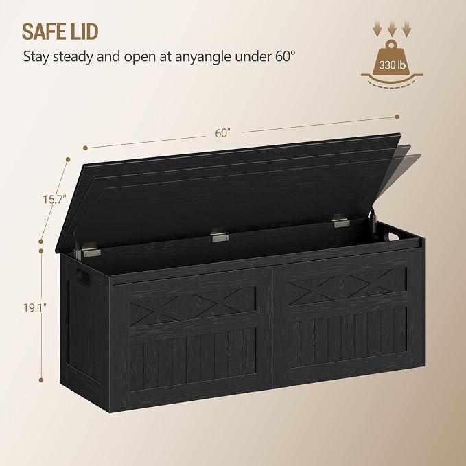 Hzuaneri 47" Storage Bench, Lift Top, 210L/55 Gal Large Storage Chest | | 330lb - Image 3