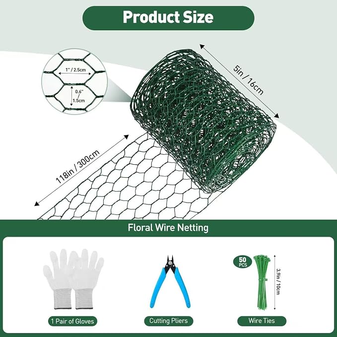 5 in×118 in Floral Wire Netting, Garden Fencing, Protect Plant & Decorate - Image 2
