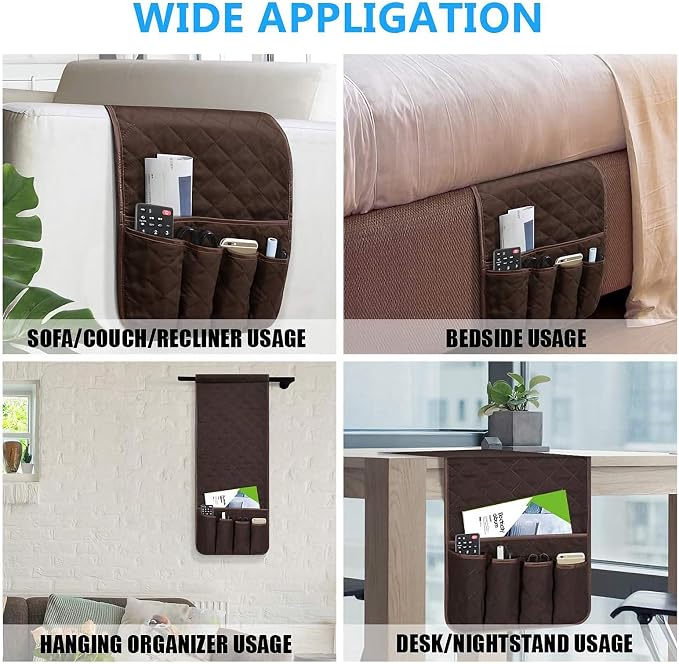Sofa Armrest Organizer Non-Slip Arm Chair Bedside Storage Caddy Organizer - Image 5