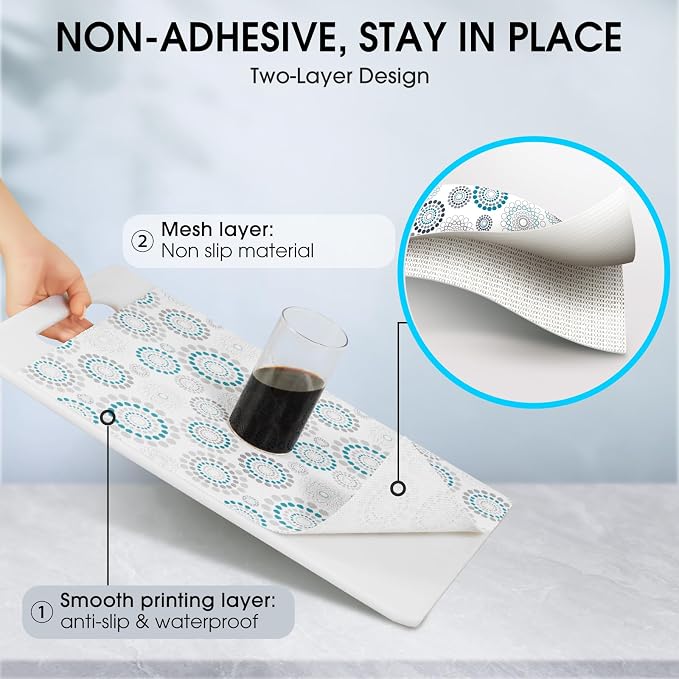 Drawer and Shelf Liner, Non-Slip Kitchen Cabinet Liners Non-Adhesive Thick - Image 2