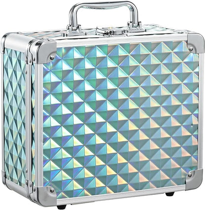 Makeup Case with Magnetic LED Mirror Travel Cosmetic Organizer Portable Makeup by Faquenc